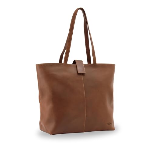 Gusti Shopper Leder Alexandra - Große Ledertasche für Uni & Büro - Handtasche Damen mit großzügigem Stauraum für Laptops bis 15 Zoll