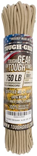 Image of TOUGH-GRID 750 Paracord, 100% Nylon, Made in USA, Type IV Mil-Spec Cord