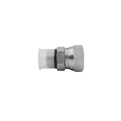 Image of (2-PACK) 6900-08-08-O Hydraulic Hose Adapter Fitting 1 /2 inch Male O-Ring Boss (3 /4 inch-16UNF)x1 /2 inch NPSM Female Pipe Swivel (1 /2 inch-14NPSM) SAE Straight Pipe Joints Tube Connector Carbon Steel