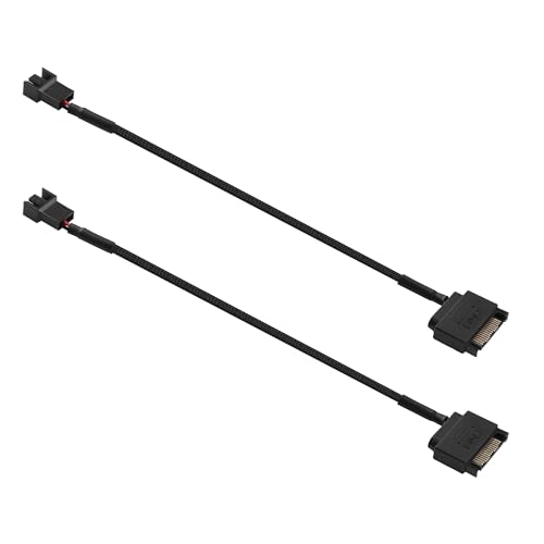 ELFJMZP PC Chasis Canal Ventilador PSU SATA de 15 pines a 2510 4P-2P Cable adaptador hembra 26 cm/10,5 pulgadas (paquete de 2) (1 to 1)