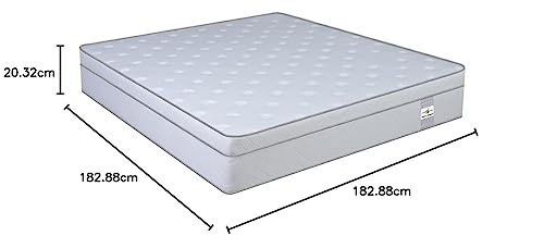 Image of LOOM & NEEDLES 72x72x8 Inches King Size Mattress | Hybrid Latex Pocket Spring Mattress | Zero Gravity Partner Disturbance | 5 Zoned Euro Top 7 Layer Medium Firm Memory Gel Foam Eurotop Mattresses