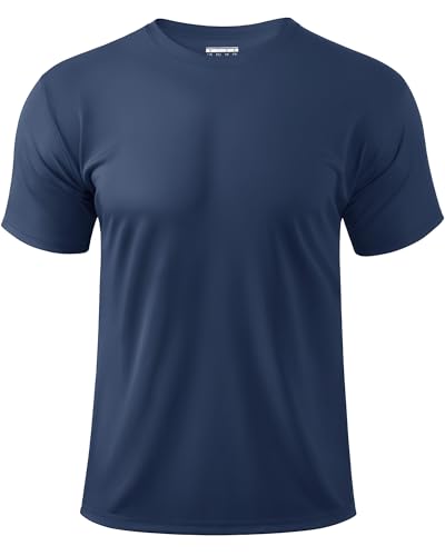 Boladeci Mens Rash Guard Short Sleeve Swim Shirts UV Protection Moisture Wicking Quick Dry Summer Work Travel Clothes Golf Swimming X-Large Navy Blue Tee Shirt Top