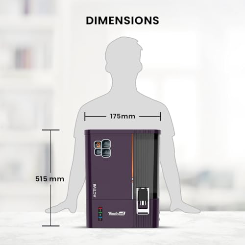 Image of Thunderwell ACTIV8 RO UV UF Water Purifier for Home | Zinc Copper Alkaline | 12 Stage Purification | TDS Controller | 10L Storage Tank | Purple