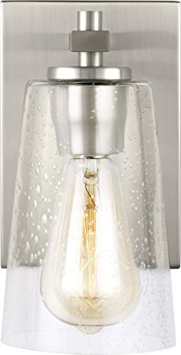 Feiss Vs24301Sn Mercer Glass Wall Sconce Lighting, Satin Nickel, 1-Light (5"W X 9"H) 60Watts #TOP1