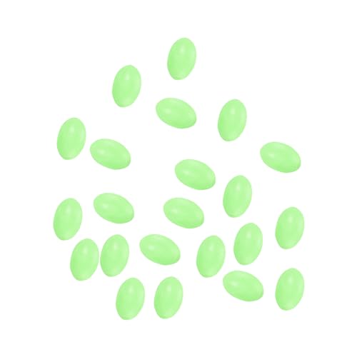 PATIKIL 6x4mm Glow Fishing Beads, 100Pcs Plastic Oval Rubber Luminous Fishing Bait Eggs Rig Bead Tackle Lures Accessories with Storage Box, Green