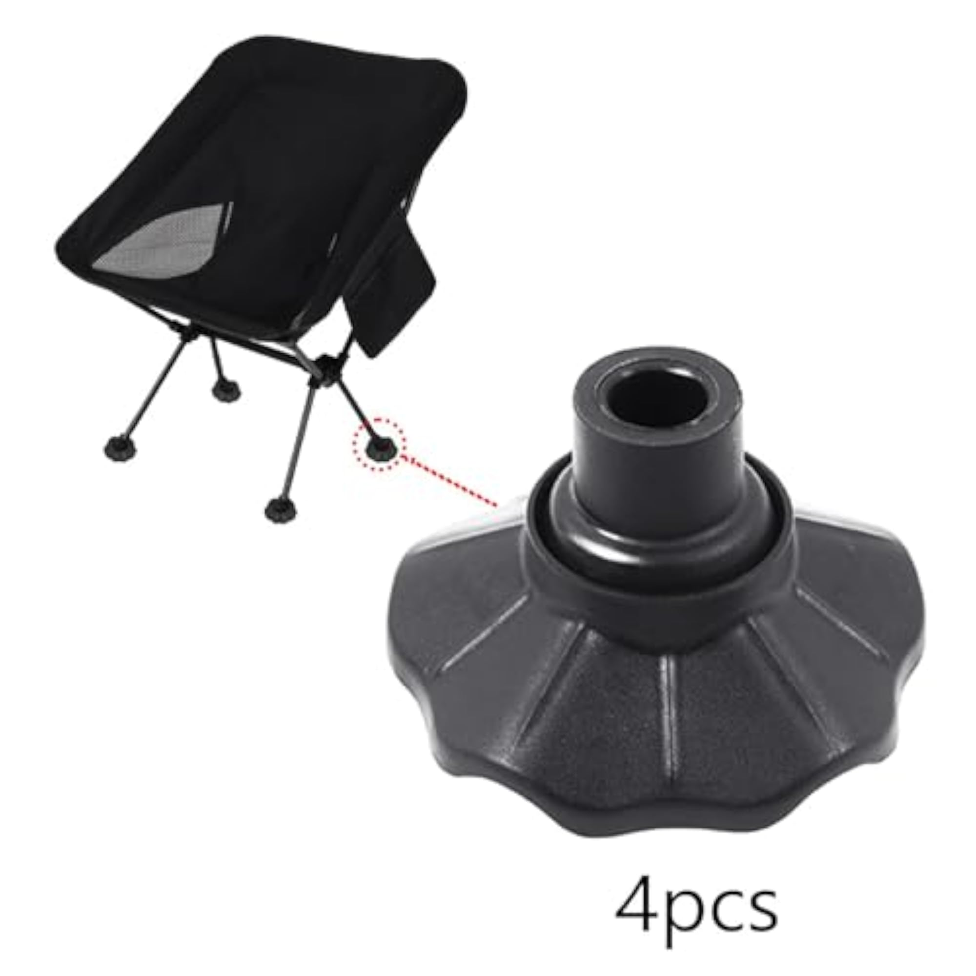 4Pcs Chair Leg Covers for Folding Moon Chair, 13mm
