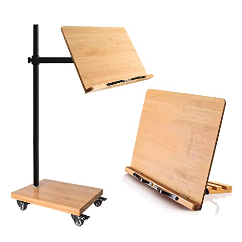 Wishacc 1Pcs 13.2 X 9.2" Book Stand Holder With 1Pcs 15.4 X 11" Floor Stand For Book Reading #TOP26