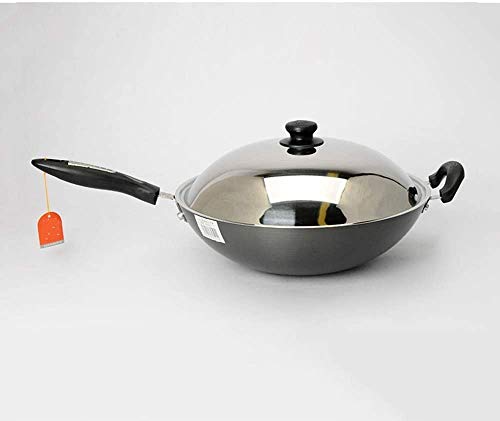 Wok de hierro fino con tapa 34 cm miniatura 2