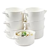 yaenoei 6 Pack French Onion Soup Bowls, 22Oz Porcelain Soup Bowls with Handles, Oven Safe Crocks for Serving...