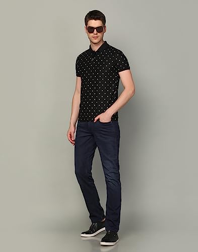 Image of INKKR Men's Printed Polo Neck Half Sleeve Multicolor T-Shirt