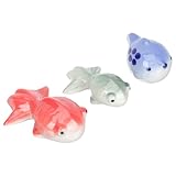 VILLCASE Floating Goldfish Decor Ceramic Fish Ornaments Aquarium Floating Decor Small Fish Tank Decorations 3.34X2.36X1.18 Inch