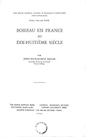 Boileau en France au Dix-Huitieme Siecle B002L041J8 Book Cover