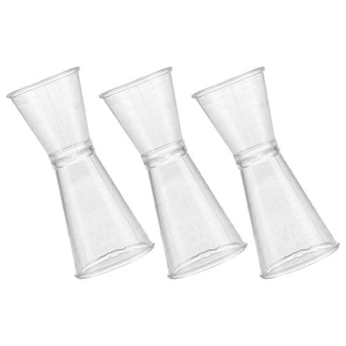Luxshiny Doble Jigger para Cócteles 3 Piezas Medidor de Plástico Transparente Medidor de Onzas para Barra y Preparación de Bebidas Reutilizable