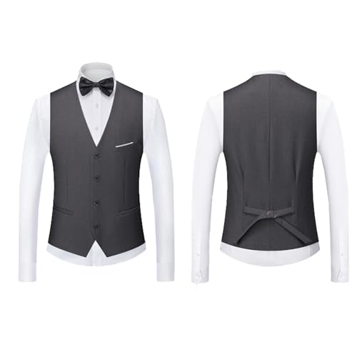 UNINUKOO Men Suits Slim Fit 3 Piece Tuxedo Set Shawl Lapel Wedding Casual Formal Tuxedo with Bow Tie3