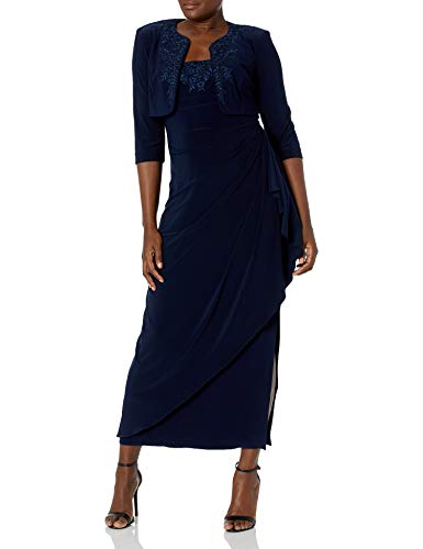 Image of Alex Evenings Women's Empire Waist Bolero Jacket Dress (Petite and Regular Sizes) - Close Out
