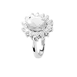 Essens   Bague SOLITAIRE Princess Diana   Collection SO CLASSIC Taille Ajustable   Diamant de Synthèse, Oxydes de Zirconium et Argent 925   Bijou Femme