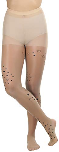 Image of ToBeInStyle Women's Valentine Day Themed Opaque Sheer Pantyhose w /Heart Love