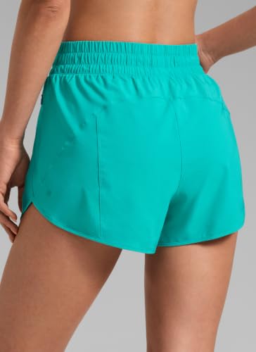 Image of CRZ YOGA Dolphin Athletic Shorts 3 inch | High Waisted, Mesh Liner, Quick Dry, Lightweight, A Zip Pocket, for Women