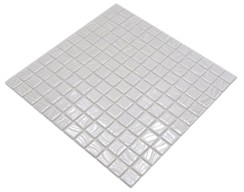 Mosaico mosaico piscina mosaico mosaico piscina blanco crema plata brillo metálico pared suelo cocina baño ducha