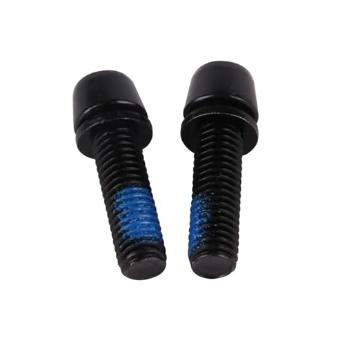 Image of Steel M5x18mm Bolts with Washer, Allen Hex Tapered Screw for Bicycle Stem, Pack of 6 (Black)