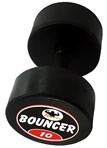 Image of PUMP UP Bouncer Dumbbell 10Kg Single Piece / Single Dumbell Premium Rubber Coating / Home Gym Exercise Dumble For Men And Women / 10Kg Weight., Black