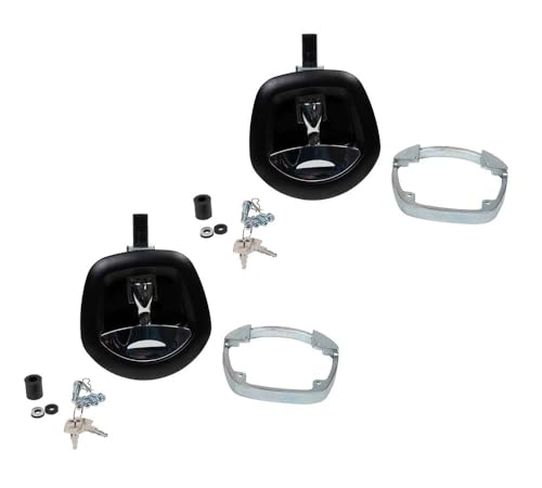 Image of Mytee Products 2 Pack Underbody Truck Tool Box Latch Replacement Lock w /Keys - Black Powder Coated Latch w /Chrome Paddle - Tool Box Lock Replacement for Trucks, RV, Trailer, UTV, ATV