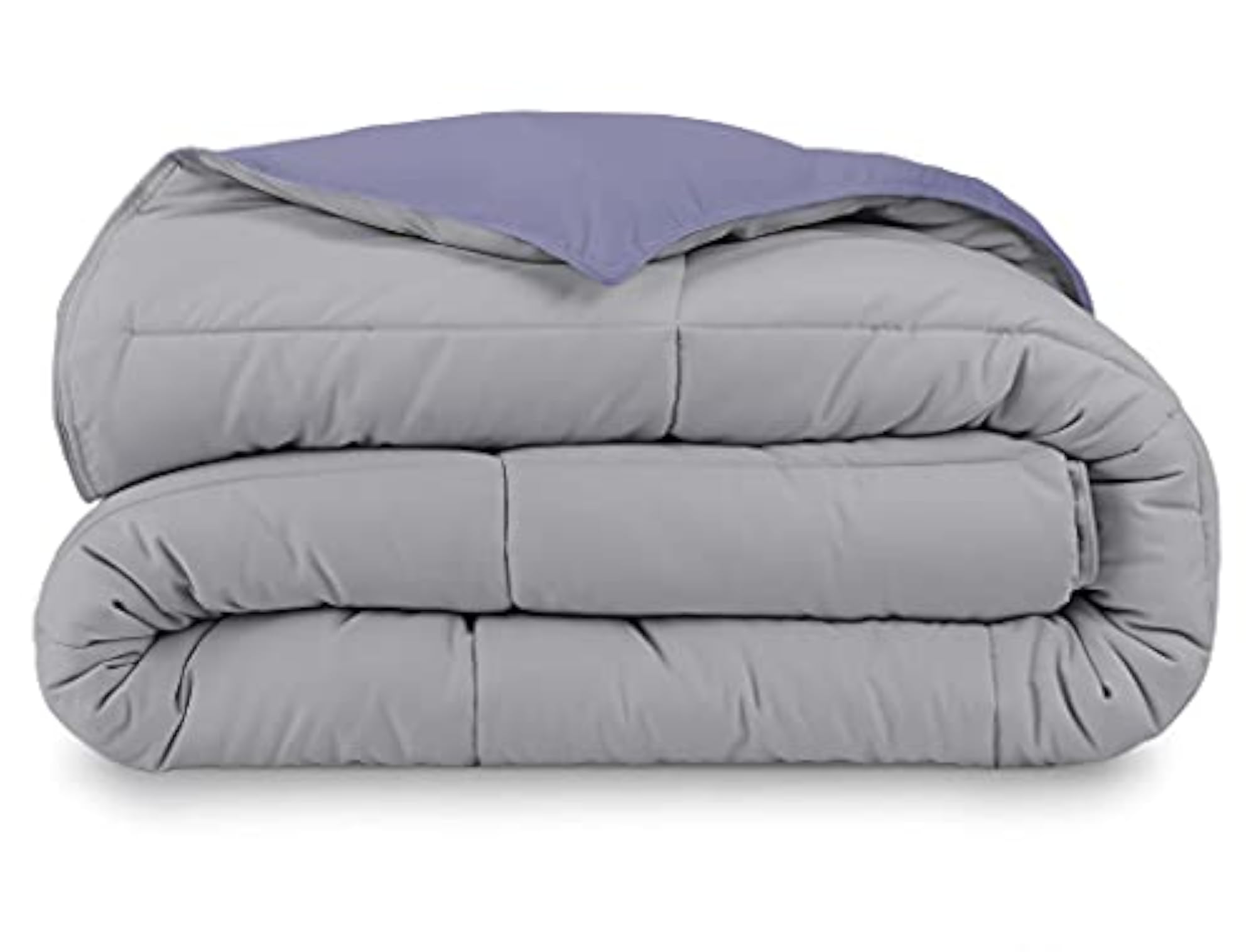 Microfiber Reversible 250 GSM All Season Comforter - Silver/Medium Blue