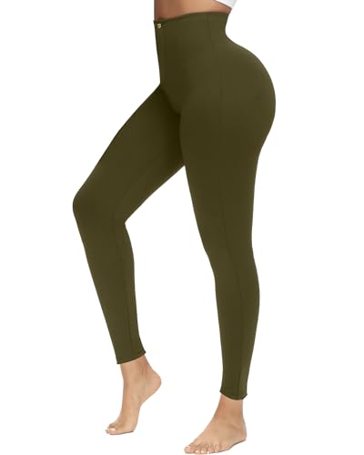 M MYODRESS High Waisted Leggings for Womens Yoga Pants Tummy Control Butt Lift for Workout Running Olive S