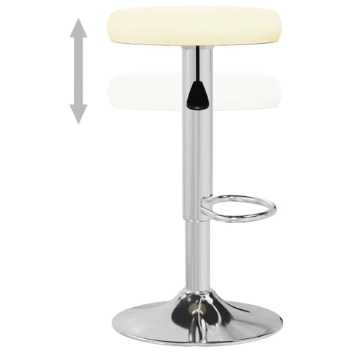 Tabourets de bar crème lot de 2 réglables avec structure en acier chromé