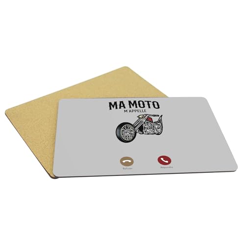 Sets de table moto haut de gamme en liège et napperons gris