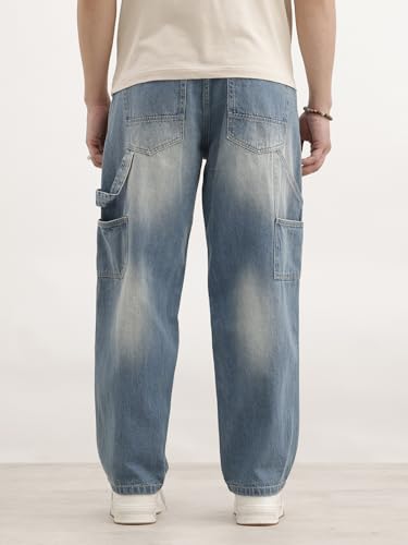 Image of WROGN Men's Loose Fit Jeans | Mid Rise | Jeans for Man