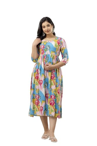 Image of New Elite Rayon Anarkali Maternity Feeding Kurti with Both Side Zipper