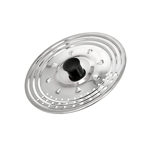 Couvercle multifonction en acier inoxydable Ø 21 cm. Utilisation du couvercle anti-éclaboussures...