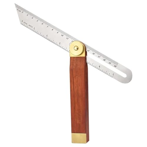 Anhoer Multi Winkelschmiege Verstellbarer T-Schmiege Multifunktionswinkel aus Edelstahl Winkel Streichmaß mit Feststellfunktion Zimmermannswinkel für Handwerker Schreiner Architekten