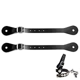 PH PandaHall 2 Set Handgefertigten Leder Spur Gurte Schwarz Vintage Verstellbare Single-Layer Spur Gurte Stiefel Ausrüstung für Cowboy Reitstiefel Ausrüstung Reitliebhaber