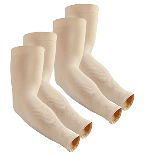 Aegend 2 Pair Sun Protection Cooling Arm Sleeves Compression - Tattoo Cover up - Sun Sleeves for Men Women Youth