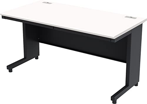 家具のAKIRA オフィスデスク AD オフィスデスク 幅 140cm 奥行 70cm 高さ 72cm ホワイト天板ブラック脚 AD-1470-WHBK