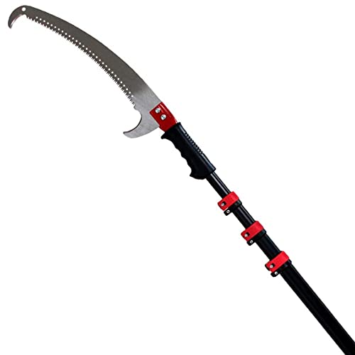 DONGSHUAI Tree Branch Cutting Saw, Extending Pruner Telescopic Aluminium Pole Foot Pole Pruning Saw Extendable Limb Saw And Trimmer, 24FT/7.2M Working Height Extendable Gardening Tool