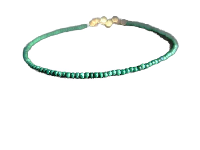 Bracelet malachite 2mm à superposer au quotidien, bijou 7 pouces tendance stacking