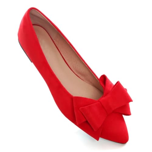 Image of TN TANGNEST Women Fashion Bowknot Flats Comfort Pointed Toe Dress Shoes