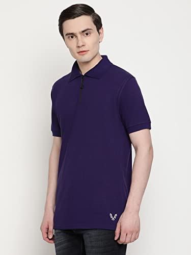 Image of UZARUS Men's Solid Cotton Regular Fit Polo T-Shirt