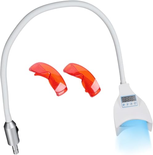 Led Dientes Blanqueamiento Luz,Dental Móvil Blanqueamiento Dientes Lámpara Luz Blanqueamiento Acelerador Máquina Portátil con Gafas,Para la Familia,Hospital