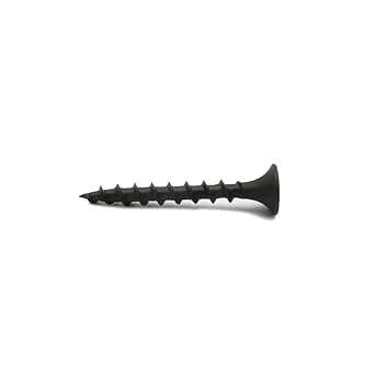#8x1-1/4 Drywall Screws 200PCS Coarse Thread Wood Screws 1 LBS Flat Truss Head Self Tapping Screws Black Phosphate Coated Stainless Fast Self Tapping LZDRY-015