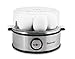 SUNTEC Hervidor de huevos EGG-8564 design de acero inoxidable – Para 7 huevos – Regulador de dureza y temporizador – Apagado automático – Pequeño y eléctrico – Con taza medidora y cuenco – 360 vatios