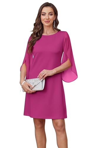 Image of RUMIA Womens Cocktail Dresses Flutter Sleeve Wedding Guest Dresses for Women 2026 Trendy