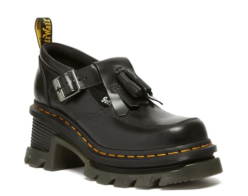 Dr. Martens Women's Corran Leather Mary Jane Heeled Shoes, Black Atlas, 6 UK, 8 Women US
