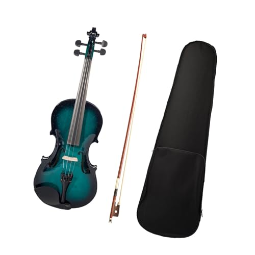 Violín Acústico 4/4 Con Degradado Azul Y Negro Instrumento De Cuerda Hecho A Mano