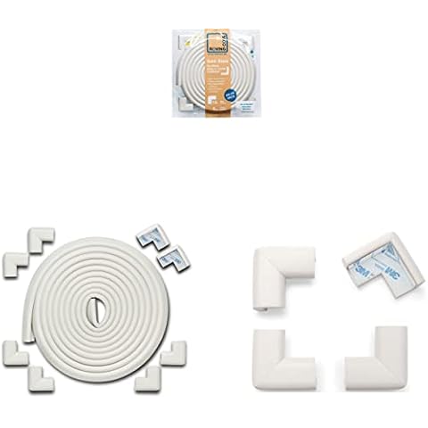 18ft Edge 12 Corners - Bundle & Save - RovingCove HeftyFit Corner Guards (4 Corners, Oyster White) + RovingCove HeftyFit Edge Corner Guards (18ft Edge 8 Corners, Oyster White) Cover