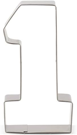KENIAO 1 Cookie Cutter Large Number One Fondant Biscuit Cutter Kids, 4" Tall, Stainless Steel