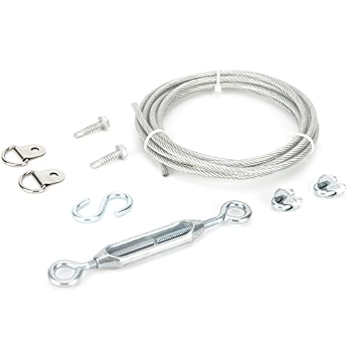 SANKINS Anti-Sag Gate Kits for Wooden Fence, Steel in Zinc, Anti-Sagging Gate Support Cable Kit Hardware, Gate Sag Frame Kit Hardware for Wooden Fence, Wood Gate Door Repair Kit for Outdoor, 1 Pack